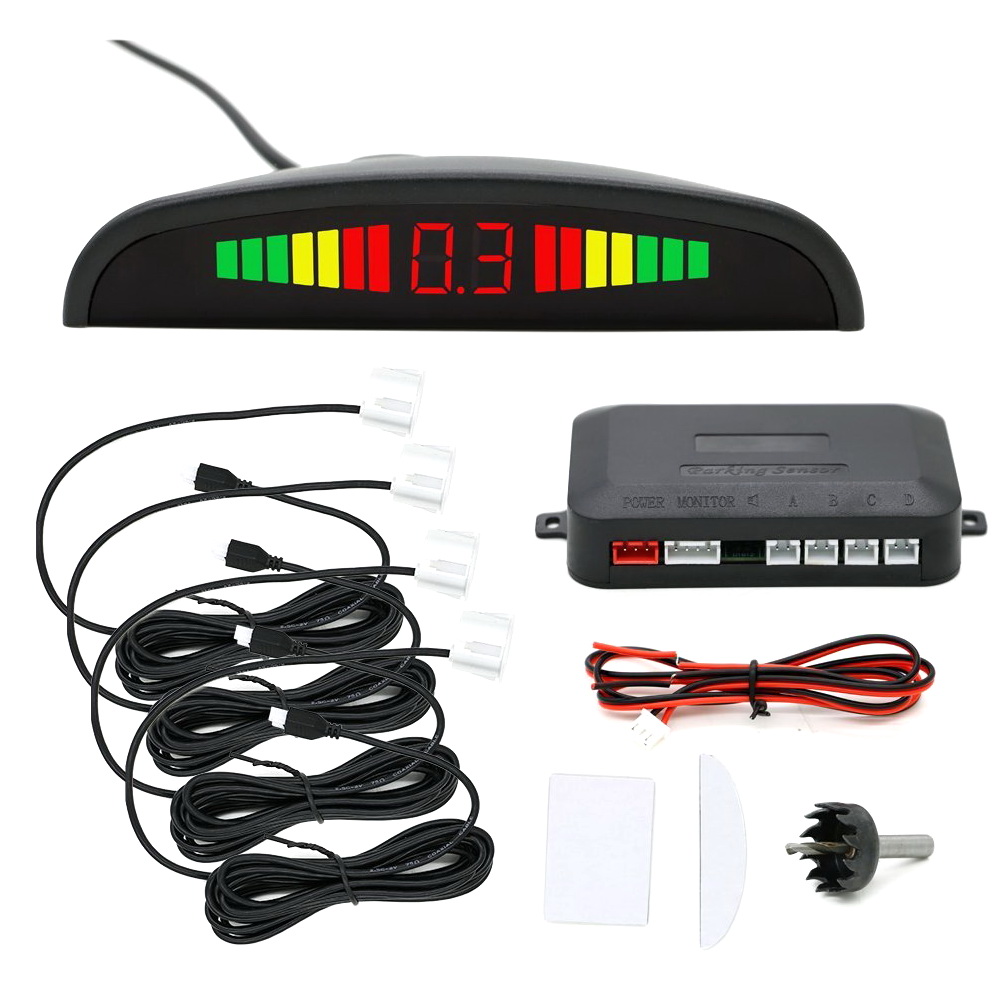 

Парктроник Car Parking Sensor 4 датчика, белый
