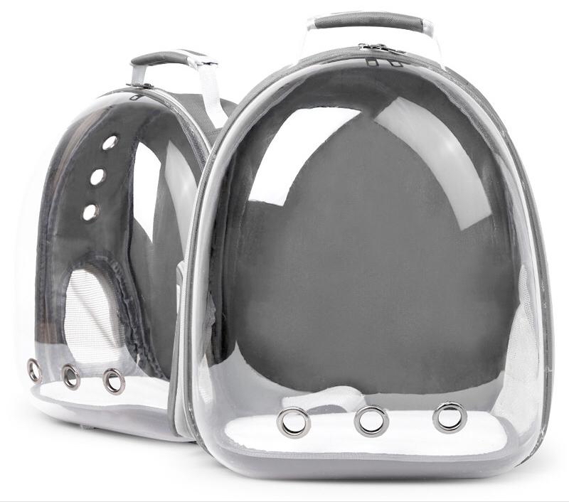 Рюкзак-переноска для транспортировки животных с вентиляцией, серый от MELEON