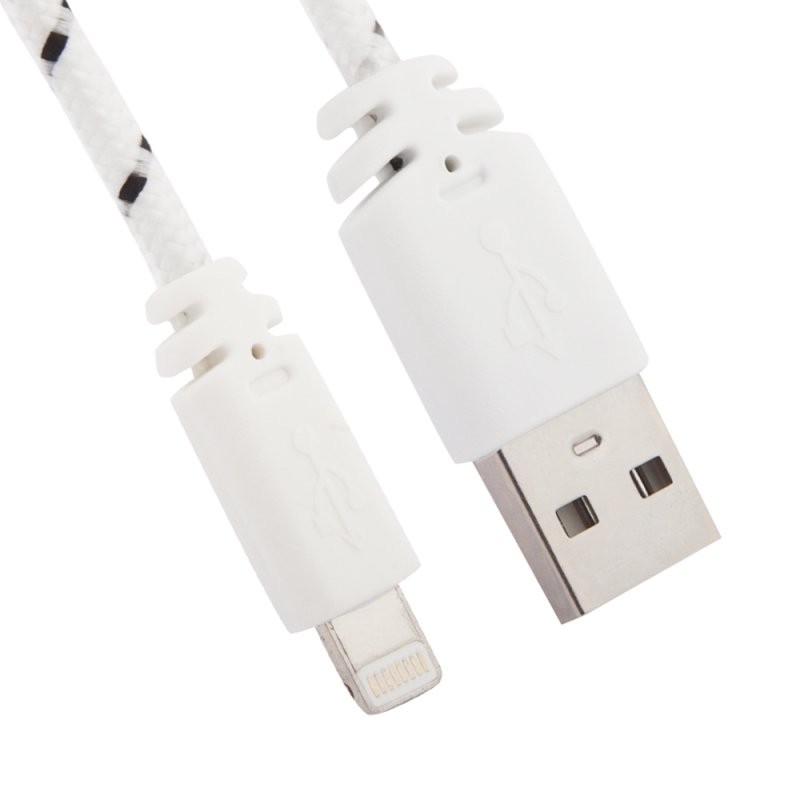 

USB кабель «LP» для Apple iPhone/iPad Lightning 8-pin в оплетке (белый/черный/европакет)