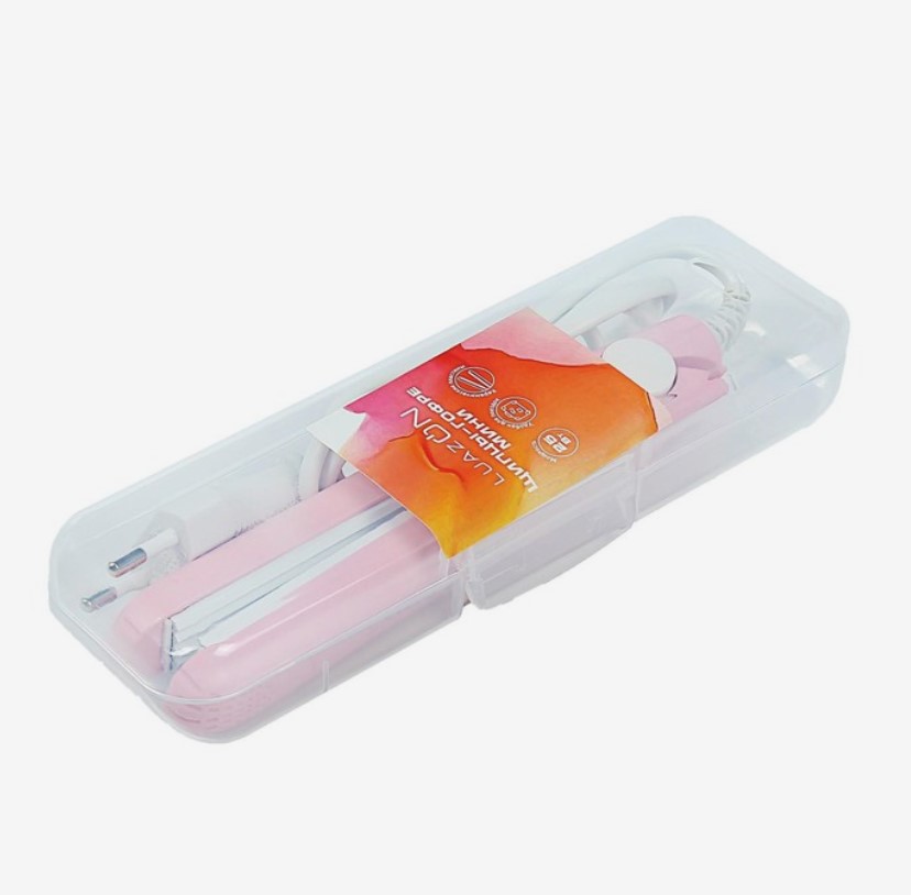 Щипцы-гофре мини LuazON LW-26 25 Вт керамическое покрытие розовый