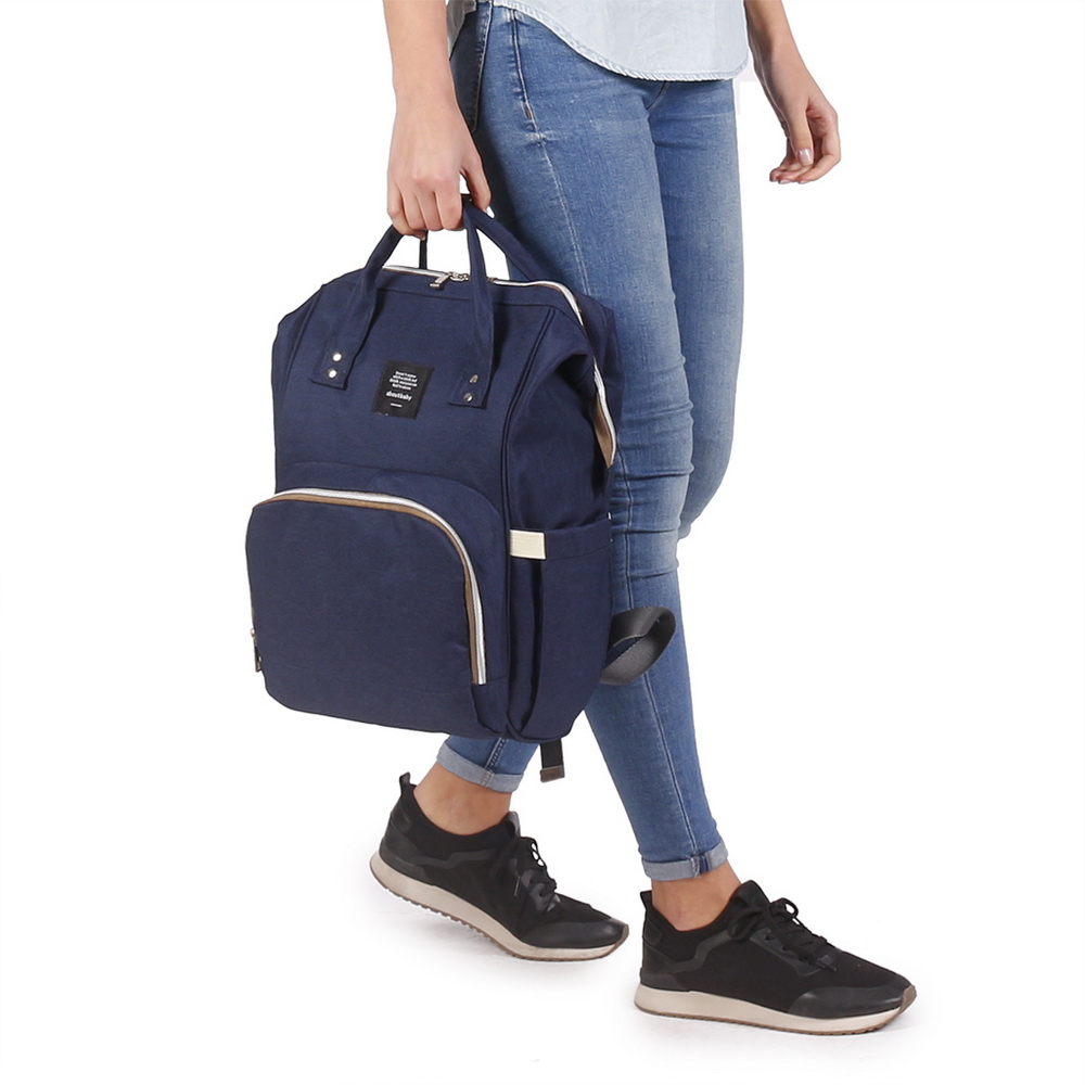 Сумка-рюкзак для мамы Baby Mo с USB, цвет в ассортименте, тёмно-синий от MELEON