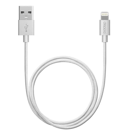 Кабель Deppa Alum USB - Lightning MFI 1.2 м, серебро от MELEON