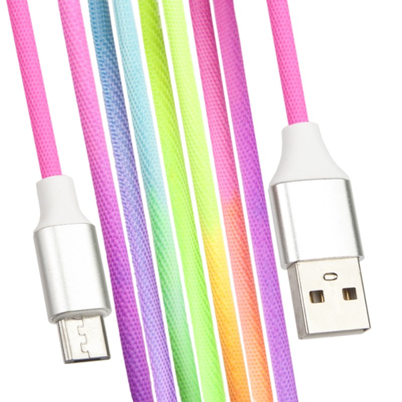 

USB кабель «LP» Micro USB «Rainbow Fabric Coating» радужная оплетка (блистер)