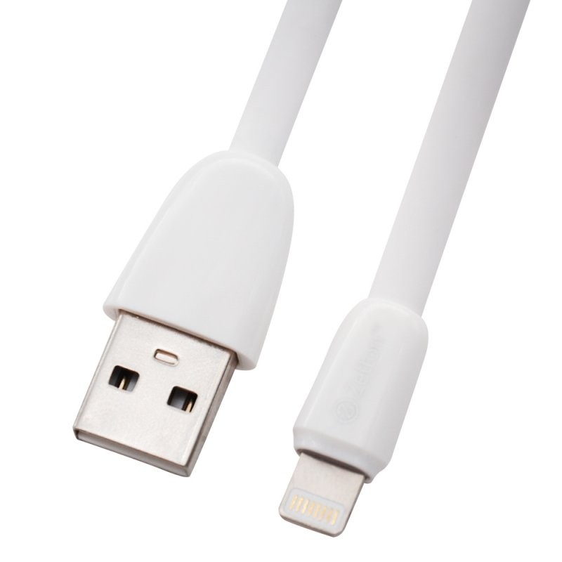 

USB кабель Zetton USB SyncCharge Flat Glossy TPE Data Cable USB to Lightning белый (ZTUSBFGTWEA8)