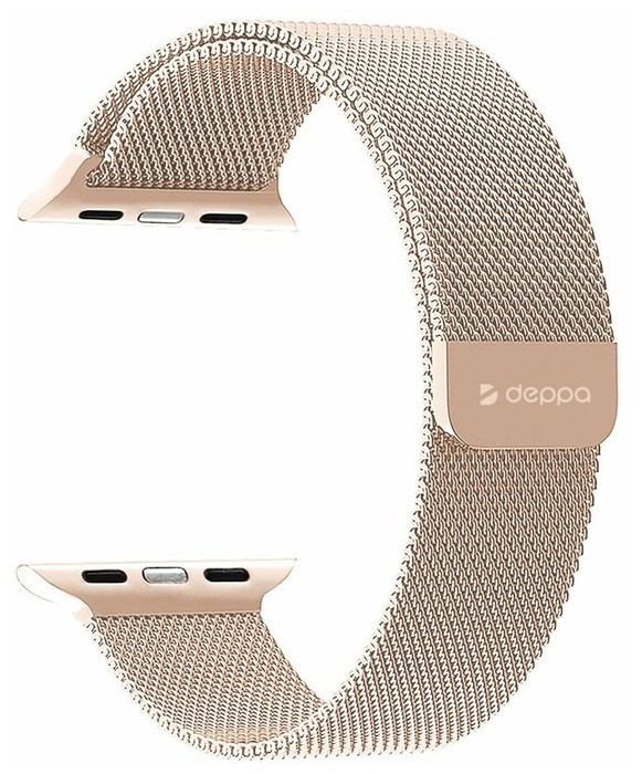 Ремешок Deppa Band Mesh для Apple Watch 38/40 mm, нержавеющая сталь, золото