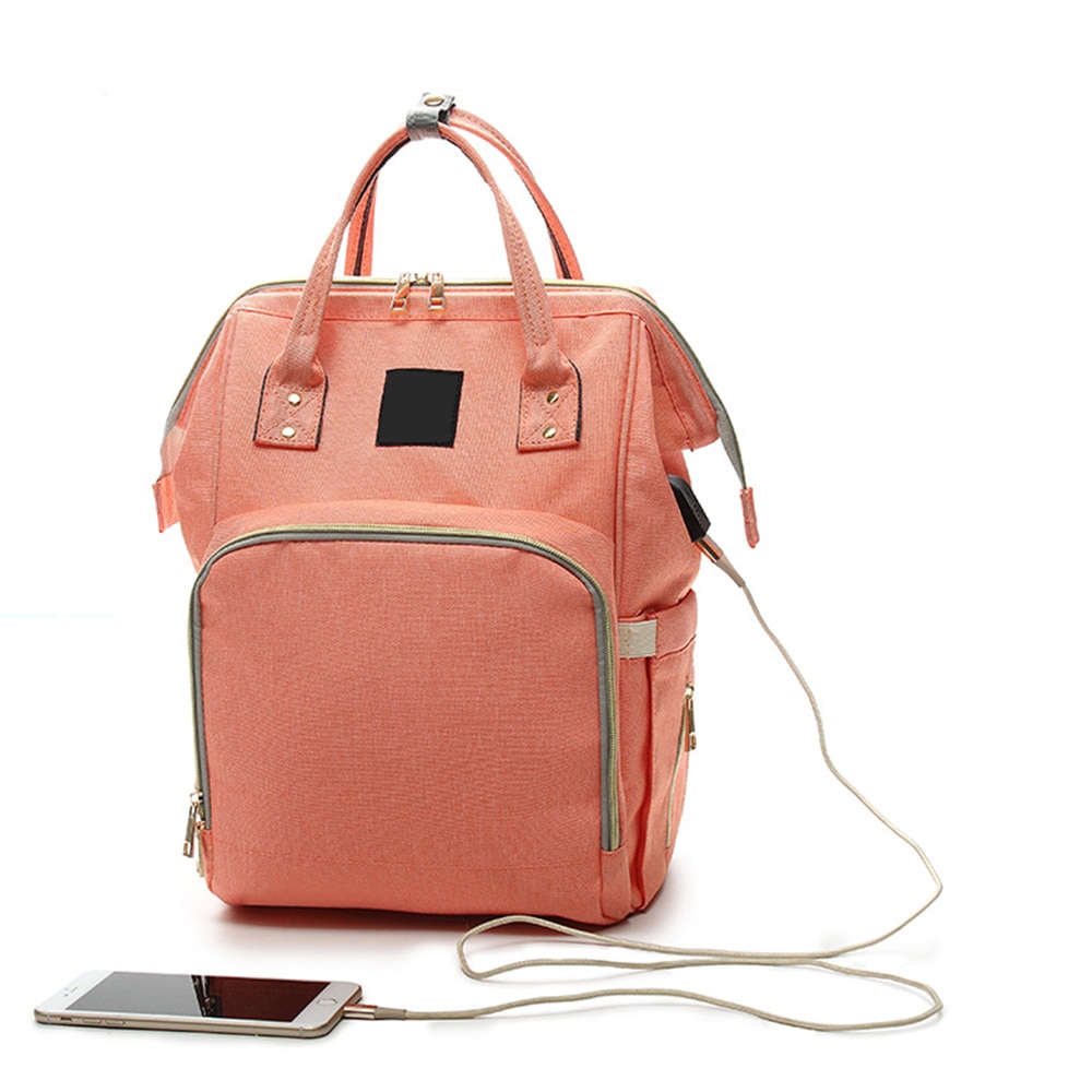 Сумка-рюкзак для мамы Baby Mo с USB, цвет в ассортименте, розовый от MELEON