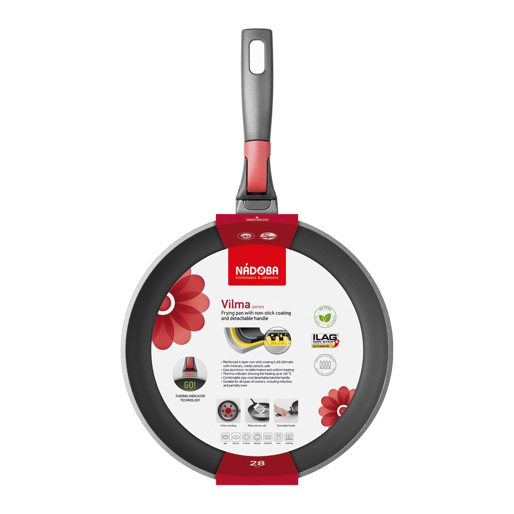 фото Сковорода-вок nadoba vilma 728222, 28 см, съемная ручка, черный