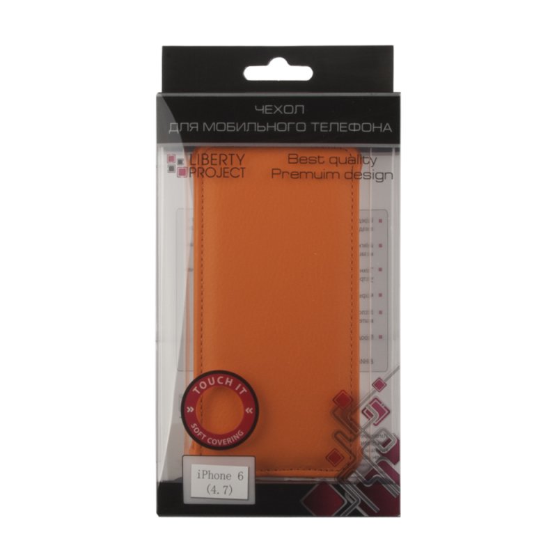 фото Чехол для iphone 6/6s «lp» раскладной кожа (оранжевый) коробка