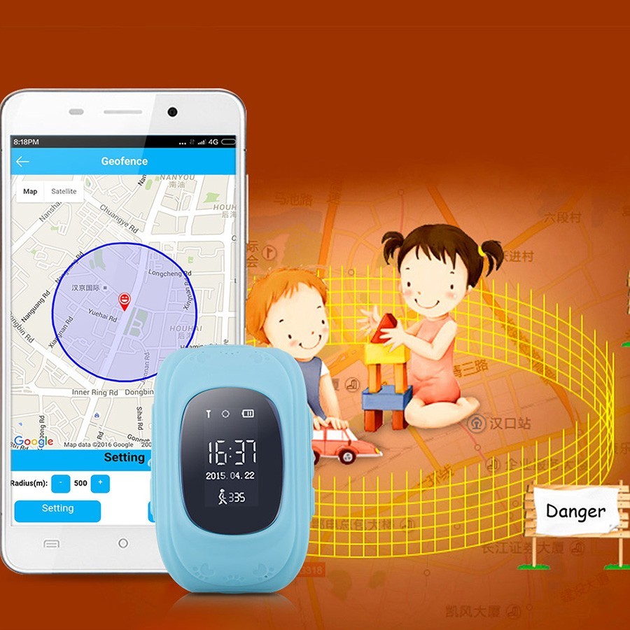 фото Детские часы gps трекер smart baby watch q50, синий