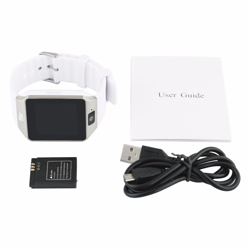 Умные часы Smart Watch DZ09 Серебро Белый ремешок