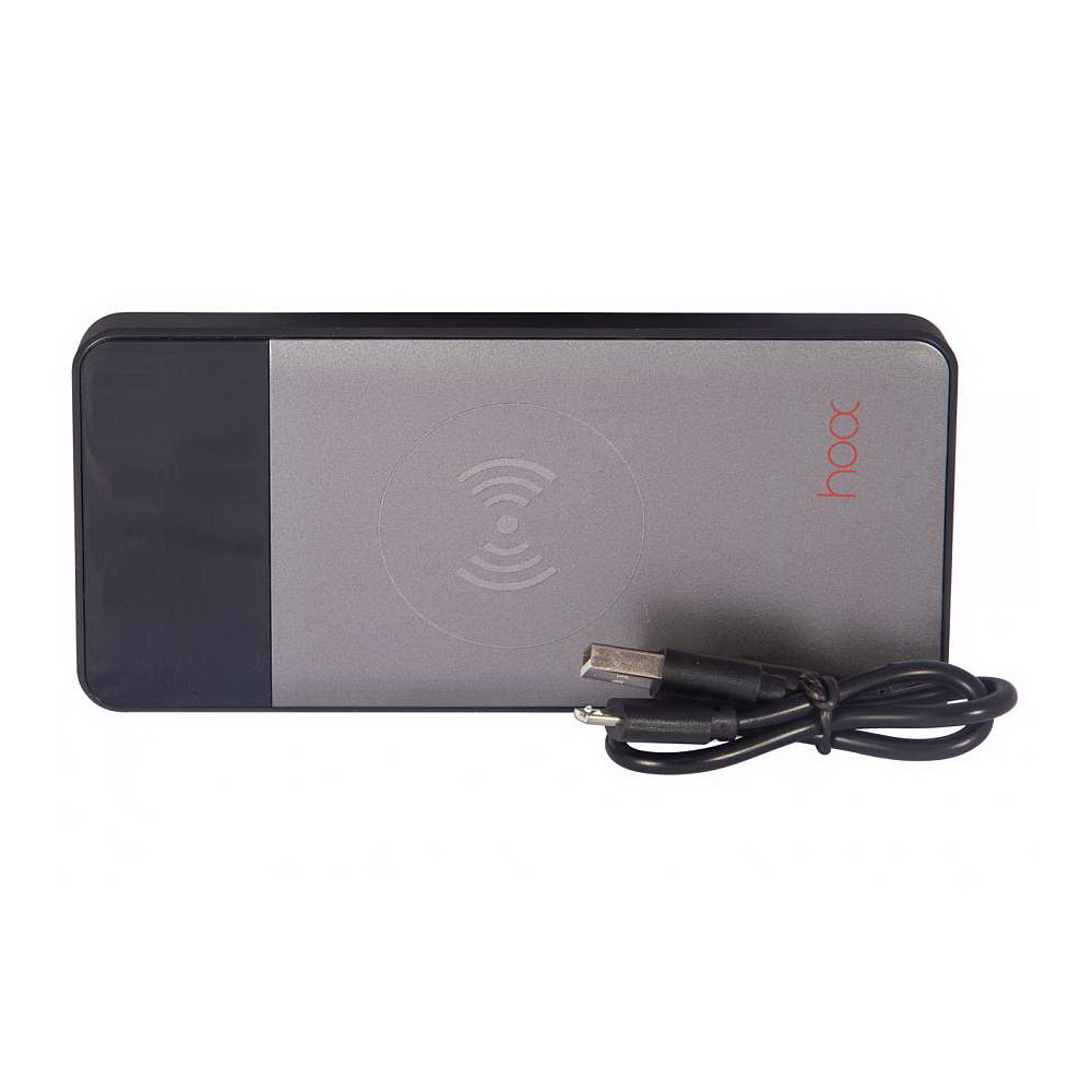 фото Внешний аккумулятор с беспроводной зарядкой hoox aura 10000, серебро