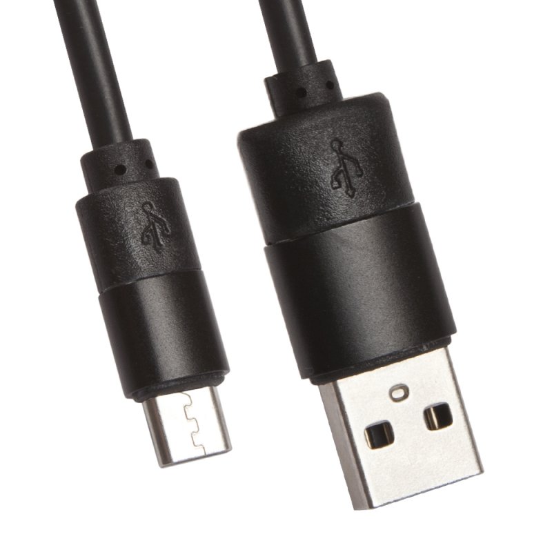 

USB кабель «LP» Micro USB круглый soft touch металлические разъемы (черный/европакет)