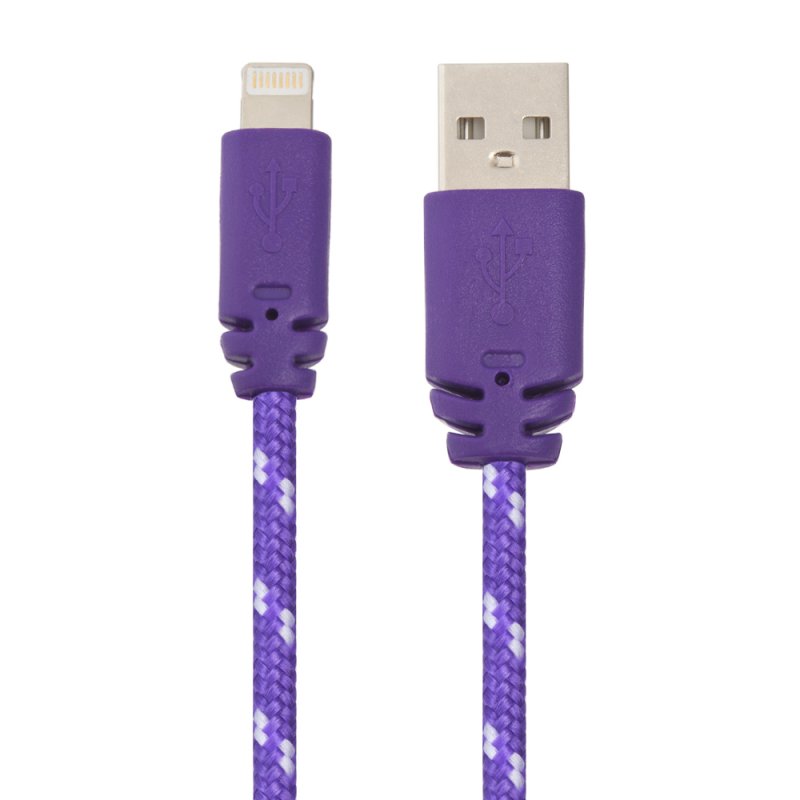 

USB кабель «LP» для Apple iPhone/iPad Lightning 8-pin в оплетке (фиолетовый/коробка)