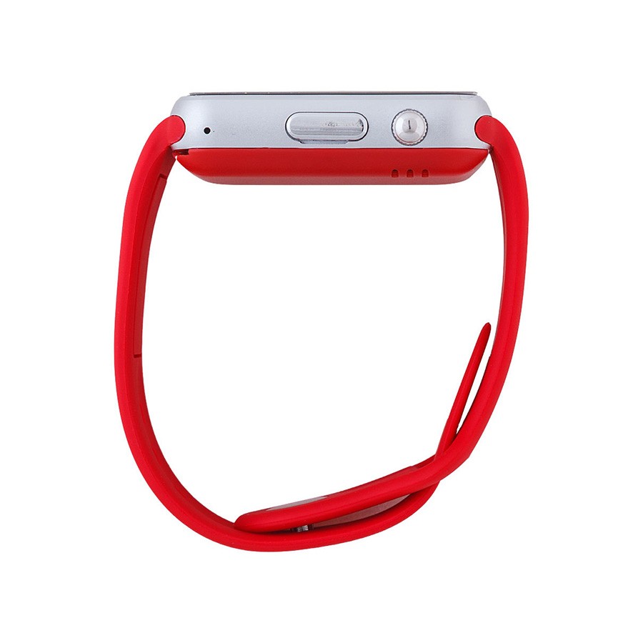 фото Умные часы smart watch a1, серебро, красный ремешок