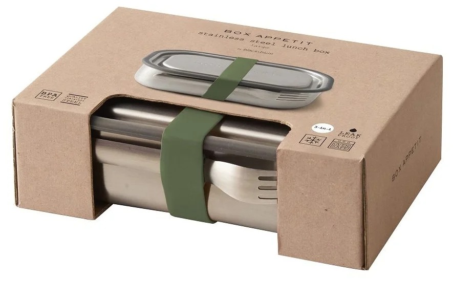 

Black + blum Ланч-бокс Stainless Steel Lunch Box Large, 15x20 см, olive