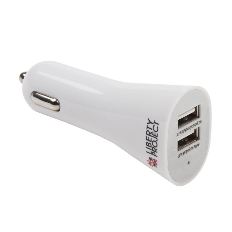 

АЗУ «LP» с USB выходом 2,1 А (2 USB выхода/белый/европакет)