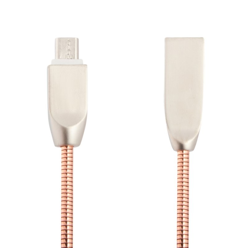 

USB кабель «LP» Micro USB «Панцирь» в металлической оплетке (розовое золото/коробка)