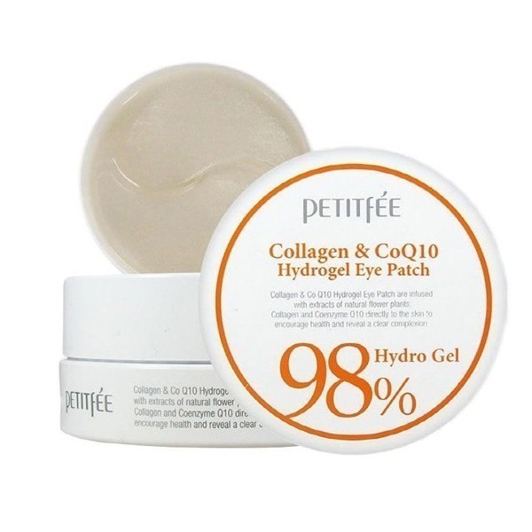 фото Petitfee гидрогелевые патчи для век с морским коллагеном и коэнзимом q10 collagen and coq10 hydrogel eye patch