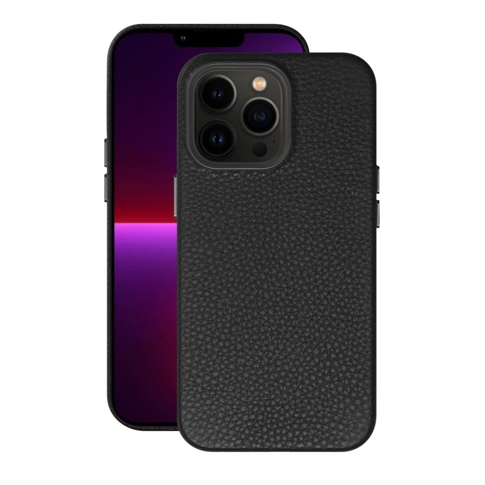 

Чехол Leather Case для Apple iPhone 13 Pro, черный, картон, Deppa