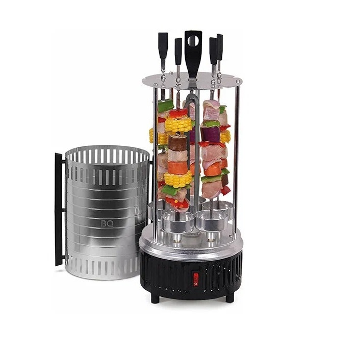 

Шашлычница BQ BBQ1000 электрическая 1000Вт 5 шампуров из нержавеющей стали Черный-стальной