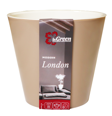Купить Горшок для цветов INGREEN ING6207МШОК London 330 мм, 16л на колесиках молочный шоколад