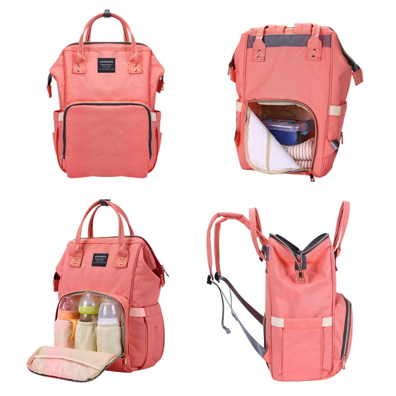 Сумка-рюкзак для мамы Baby Mo с USB, цвет в ассортименте, розовый от MELEON