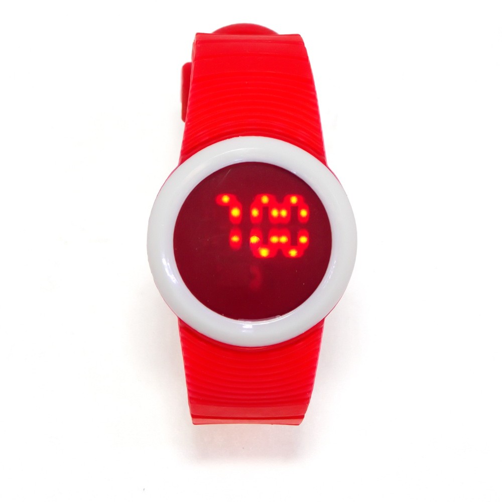 фото Ультратонкие силиконовые led часы nexer g1218, красный