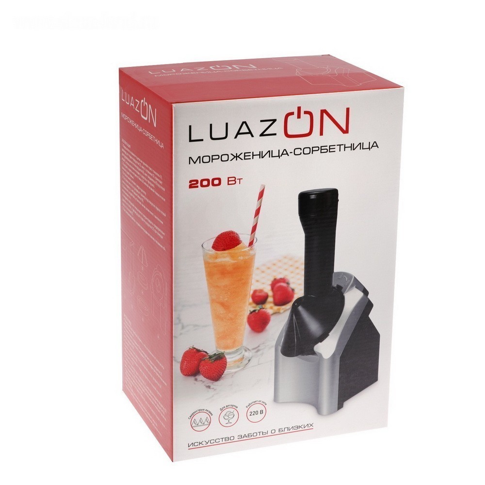 

Мороженица сорбетница LuazON LCM-01, 200 Вт, полуавтоматическая, серая