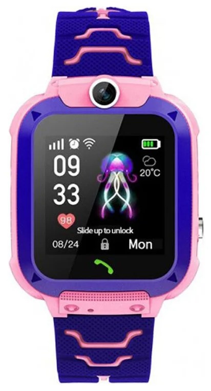 фото Умные детские часы smart baby watch hello q12, цвет розовый/фиолетовый