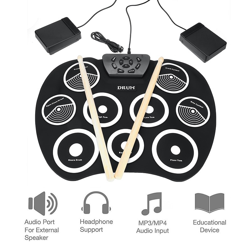 Портативная USB барабанная установка Electronic Roll Up Drum Kit от MELEON