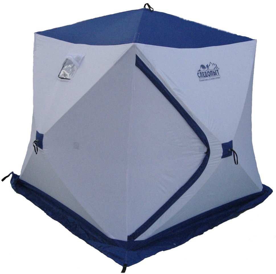 Палатка зимняя куб Следопыт 2-местная, бело-синий от MELEON