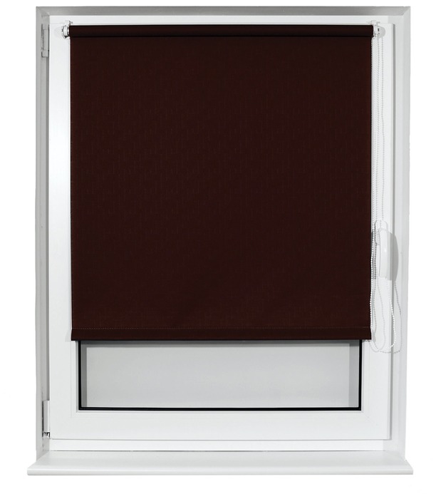 фото Рулонная штора brabix лён коричневый s-17, 70х175 см