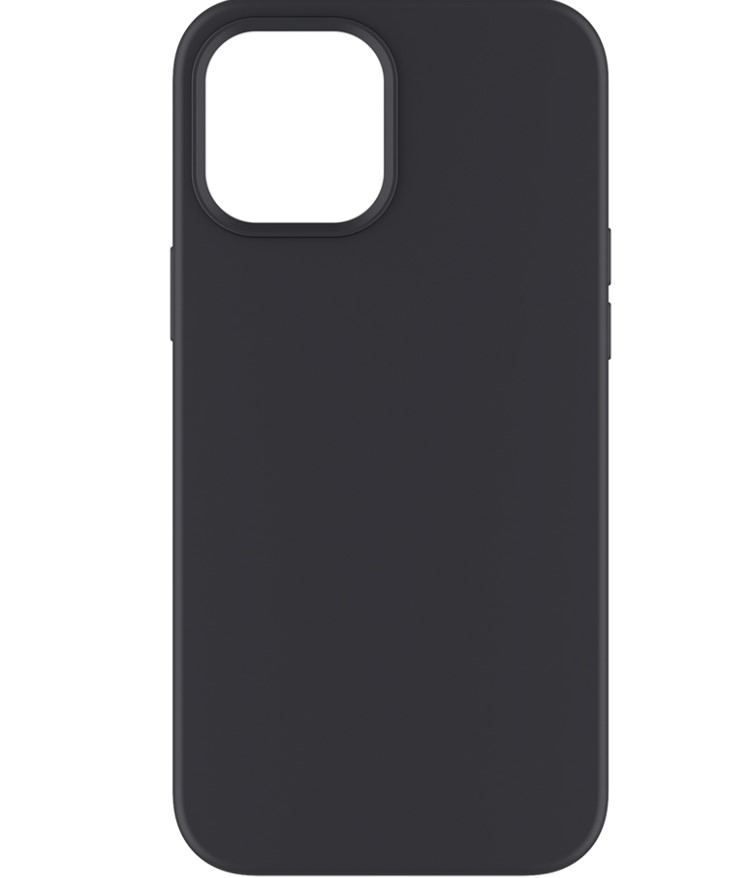 фото Накладка soft silicone для apple iphone 12 pro max, черный, pet синий, deppa