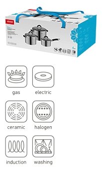 фото Набор посуды nadoba olina 726418 6 пр. серебристый/черный