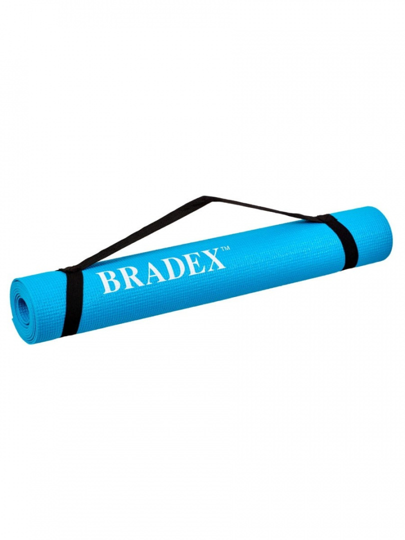 фото Коврик для йоги и фитнеса bradex sf 0693, 173*61*0,3 см, бирюзовый с переноской