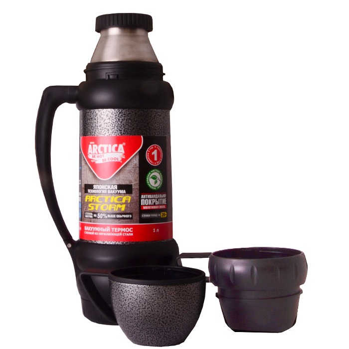 фото Ark-109-1000м черный термос с узким горлом нео-классический 1 литр арктика