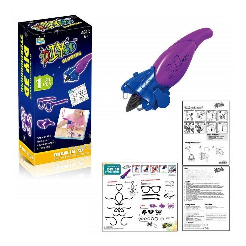 Набор для детского творчества, ручка DIY 3D Glowing от MELEON
