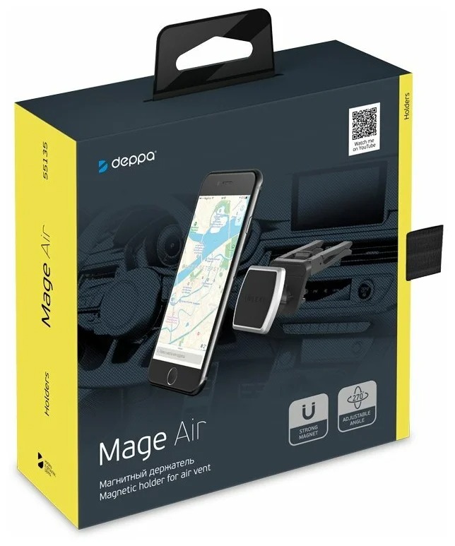 фото Автомобильный держатель mage air для смартфонов, магнитный, крепление на вентиляционную решетку, dep