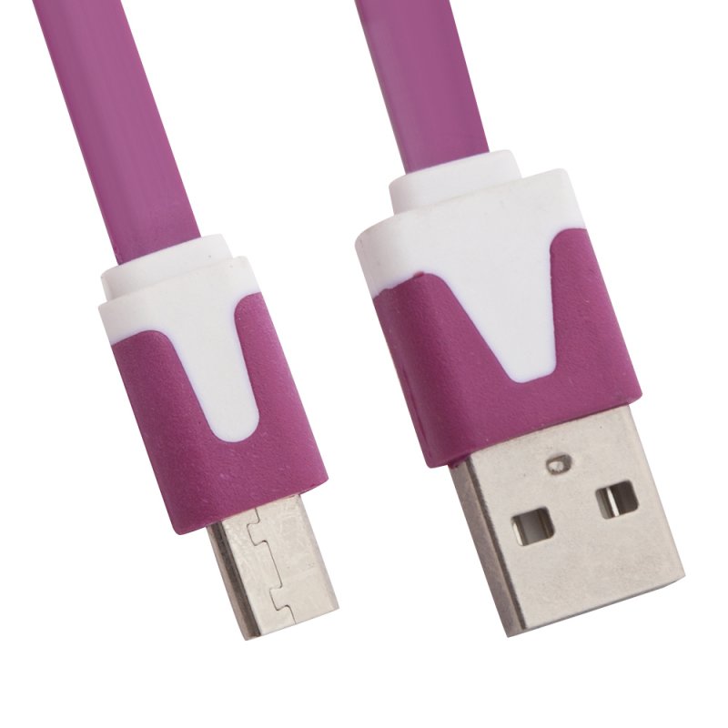 

USB кабель «LP» Micro USB плоский узкий (сиреневый/европакет)