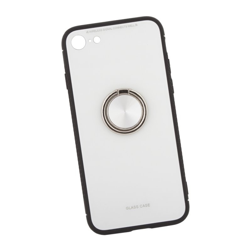 

Защитная крышка «LP» для iPhone SE 2/8/7 «Glass Case» с кольцом (белое стекло/коробка)