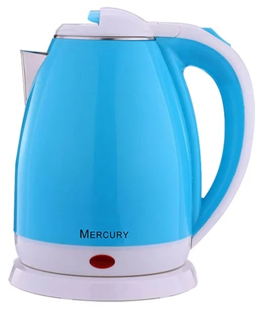 фото Чайник mercury mc-6728, голубой/белый