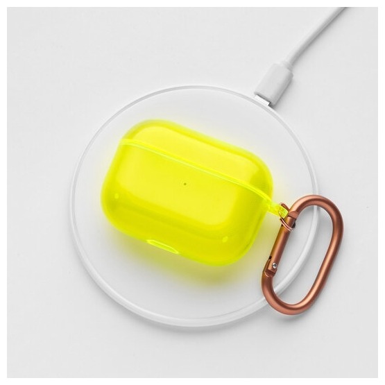 Купить Чехол Neon для AirPods Pro, карабин, желтый, Deppa | Мелеон