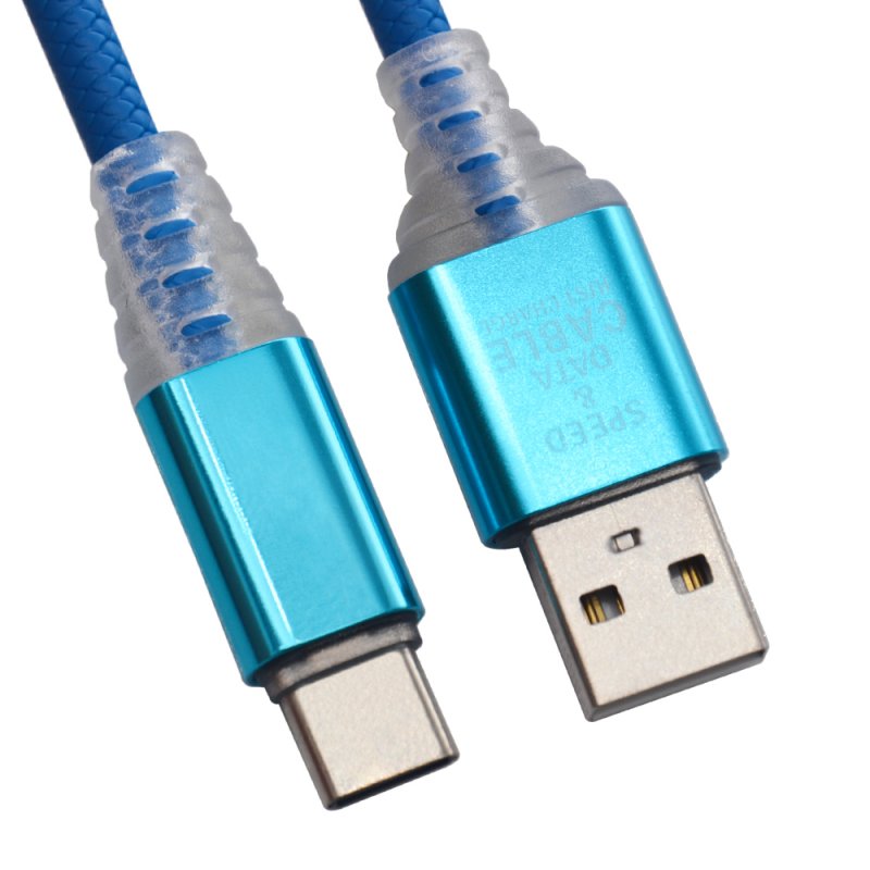 

USB кабель «LP» Type-C «Змея» LED TPE (синий/блистер)