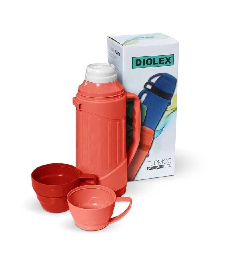 фото Классический термос diolex dxp-1000-1, 1 л красный