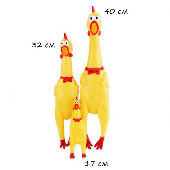 Кричащая (орущая) резиновая курица, 17 см
