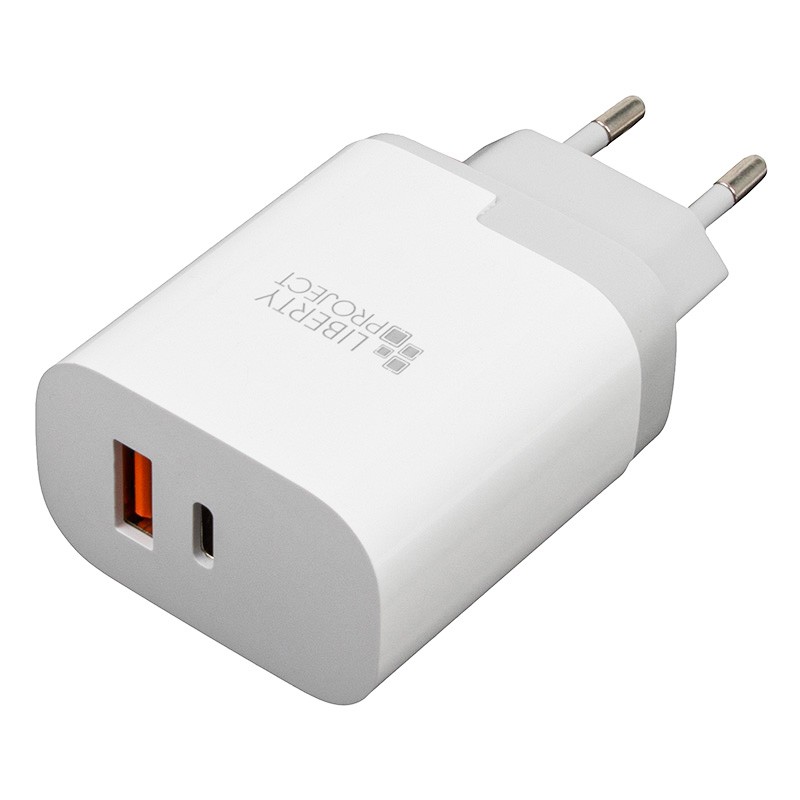 

СЗУ «LP» USB-C PD 3.0 + USB QC 3.0 18W «Power Series» (белое/коробка)