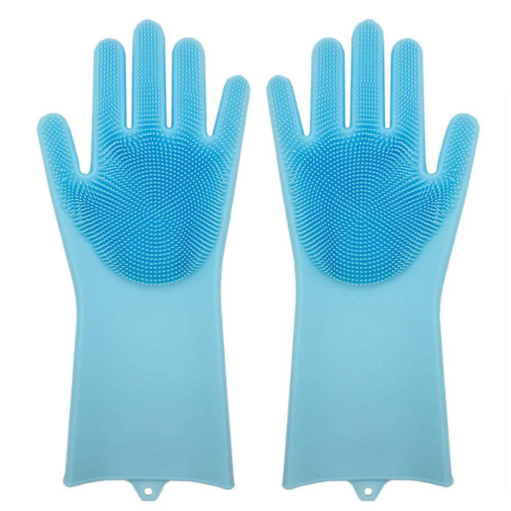 фото Силиконовые перчатки magic gloves голубые