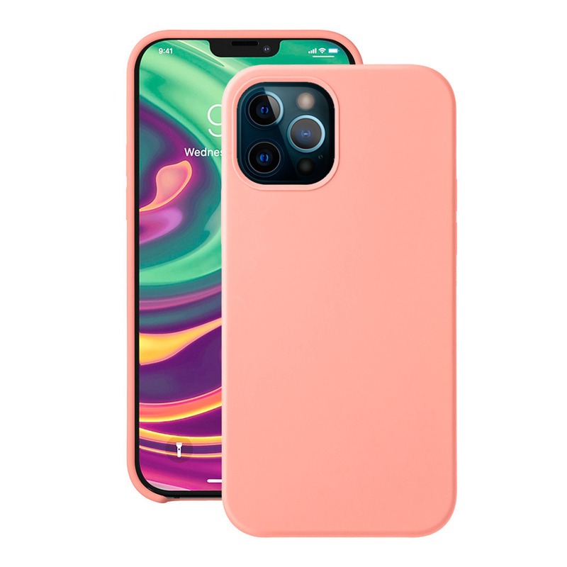 Накладка Liquid Silicone для Apple iPhone 12/12 Pro, розовый, картон, Deppa