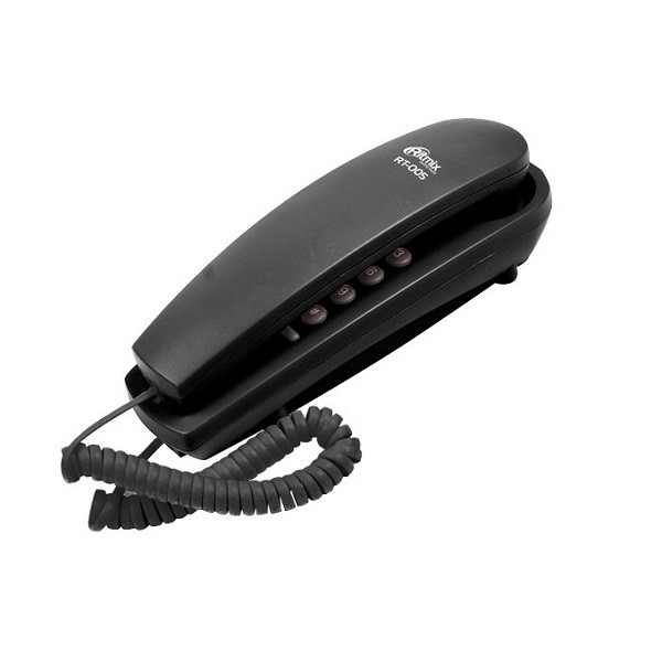 фото Телефон проводной ritmix rt-005 black, проводной телефонный аппарат без дисплея (настольный/настенн