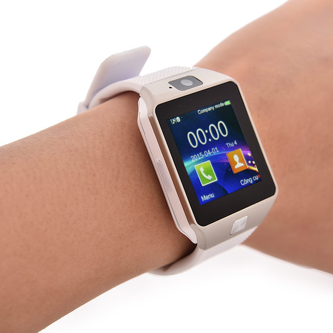 Умные часы Smart Watch DZ09, Серебро, Белый ремешок